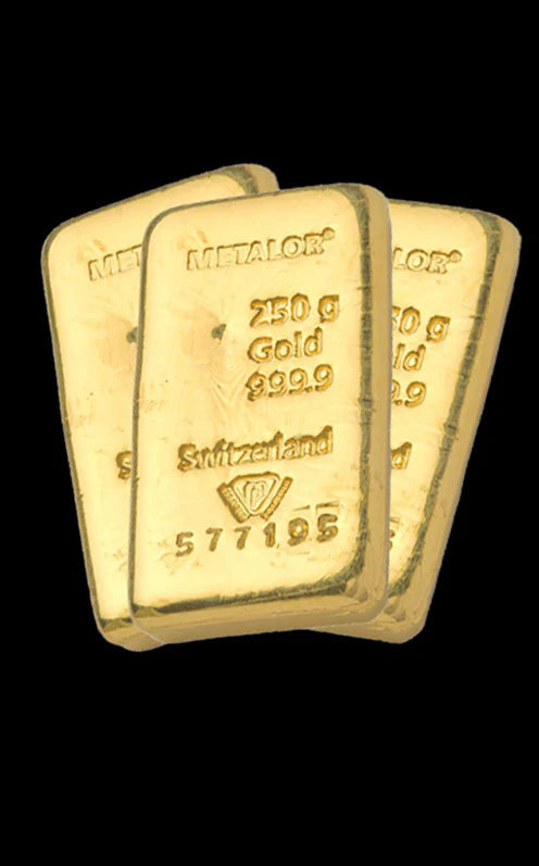 Ingot Gold Bullion Bar 250g (999.9 Fine Gold)