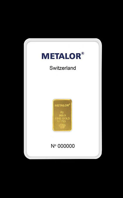 Ingot Gold Bullion Bar 2g (999.9 Fine Gold)