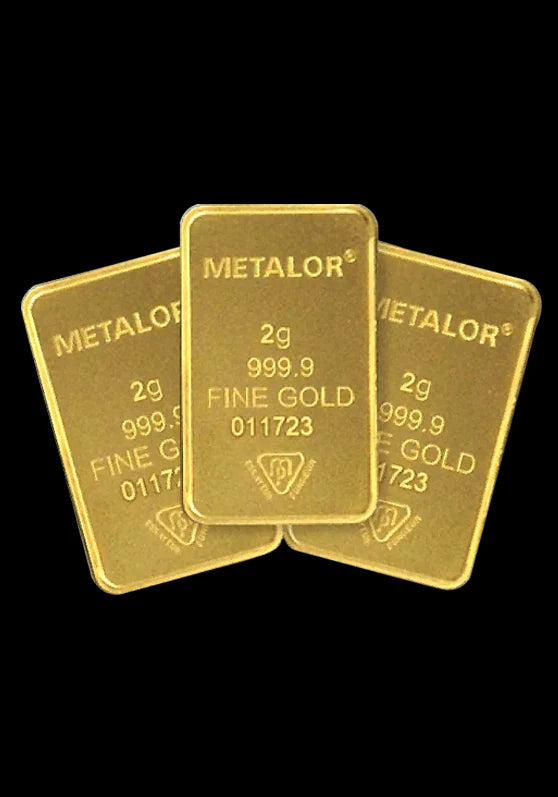 Ingot Gold Bullion Bar 2g (999.9 Fine Gold)