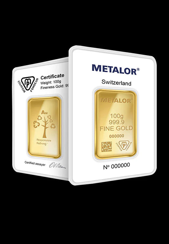 Ingot Gold Bullion Bar 100g (999.9 Fine Gold)