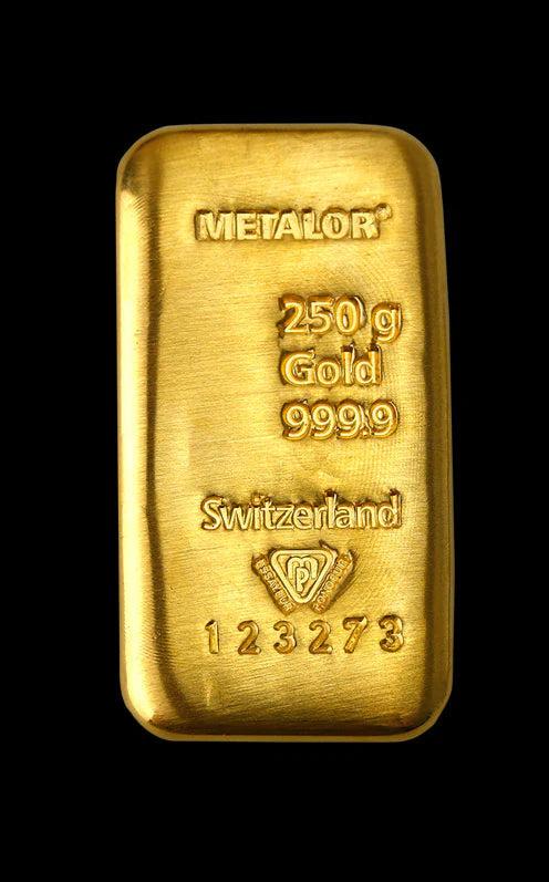 Ingot Gold Bullion Bar 250g (999.9 Fine Gold)
